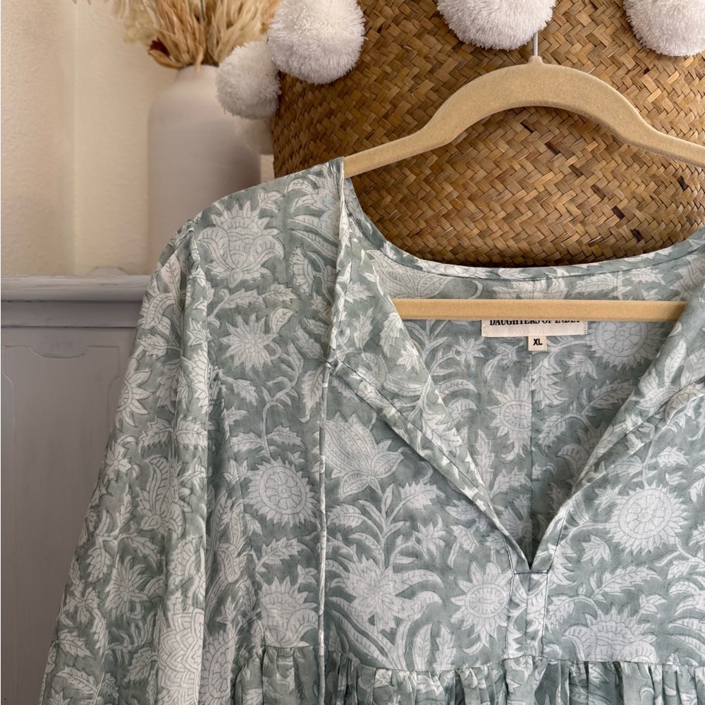 Daughters of India Sage Floral Top - Picture 3 of 3